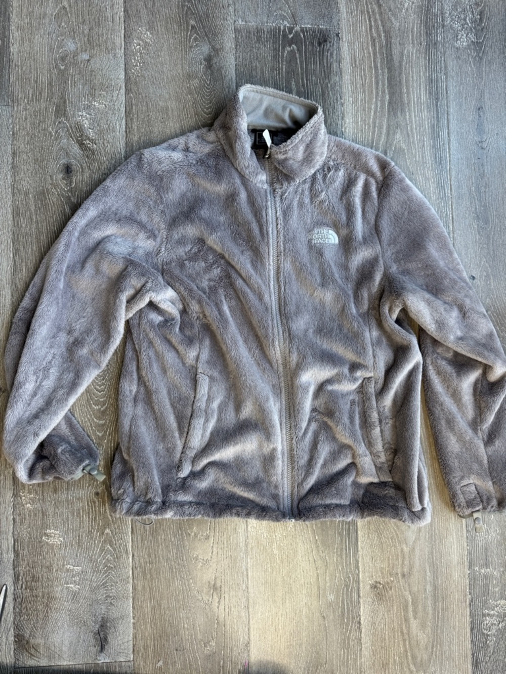 The North Face Women's Plush Fleece Jacket in Light Gray